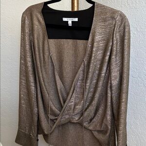 Derek Lam Gold Draped Blouse